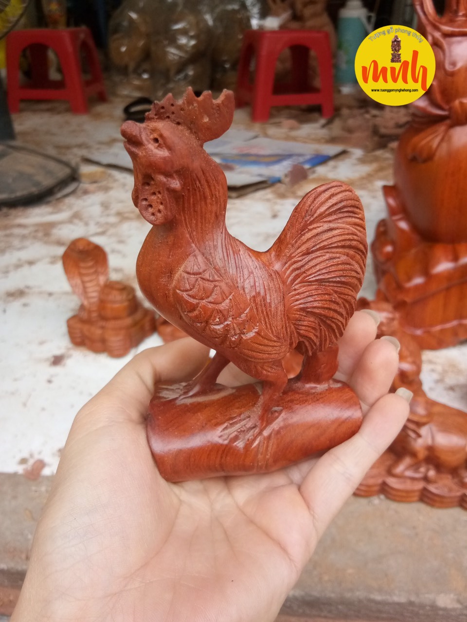 Bộ Tượng 12 Con Giáp Gỗ Hương Đá